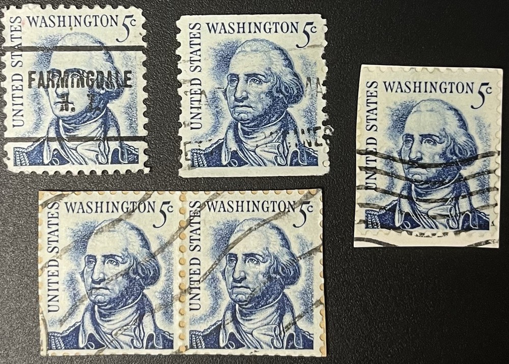 USA Postage Washington 5 Cents Stamps Precancel Farmingdale NY