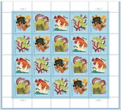 2019 USPS SHEET OF 20 POSTCARD STAMPS CORAL REEFS 61¢ FOREVER