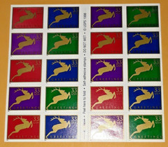 Combo 1 each Pane & Booklet x 20 = 40 Of REINDEER 33¢ US Stamps. USA # 3356-3363