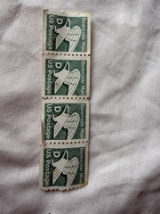 D Rate Eagle Stamp 4 Connected Stamps 397