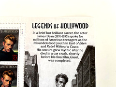 1996 Collector Stamps «Legends of Hollywood» – Featuring «James Dean» *