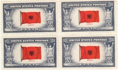 U.S. 5¢ WWII Overrun Countries Albania Postage Stamp #918 Pack of 100