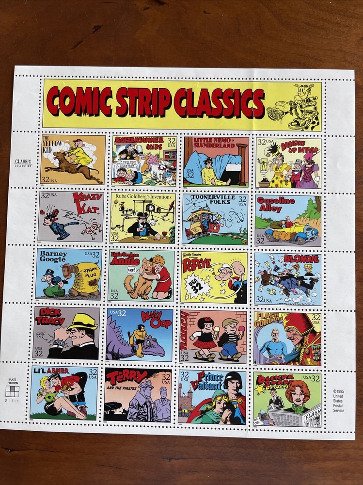 US SCOTT 3000 COMIC STRIP CLASSICS SHEET (PANE) OF 20 STAMPS 32 CENTS FACE MNH