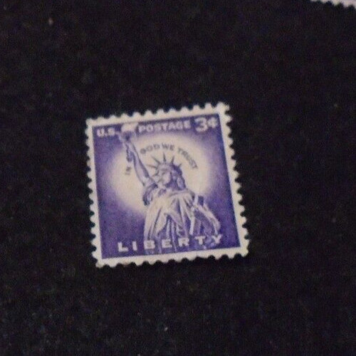 # 1057 – 1956 Liberty Series Coil Stamps – 3¢ Statue Of Liberty Used 1 Stamp + 2