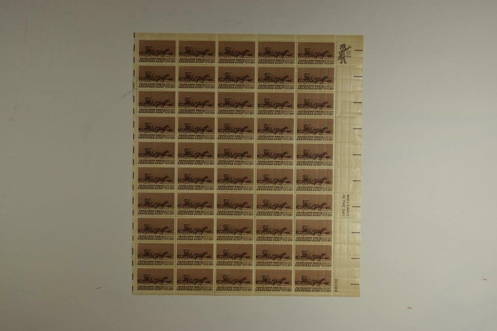 US SCOTT 1360 PANE OF 50 CHEROKEE STRIP STAMPS 6 CENT FACE MNH