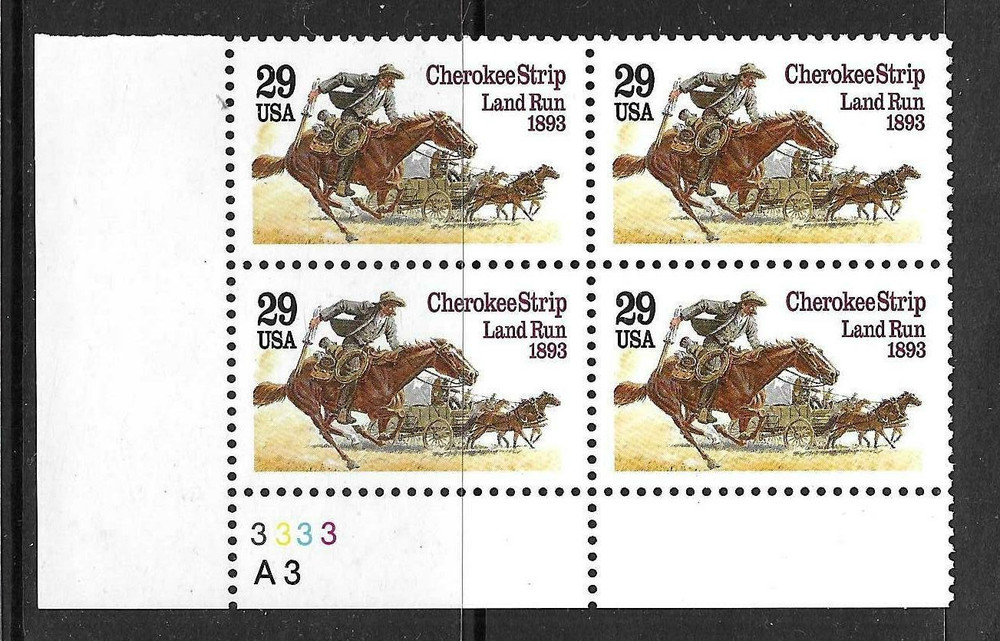 USA SC # 2754 Cherokee Strip Land Run 1893 – Plate Number BLK4 .MNH