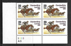 USA SC # 2754 Cherokee Strip Land Run 1893 – Plate Number BLK4 .MNH
