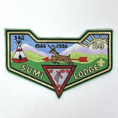 Sumi Lodge #342 1946-1996 Flap Patch 50th Year BSA Boy Scouts OA ▪ Embroidered
