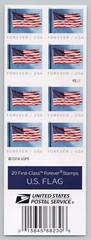 2019 USA #5344a Forever U.S. Flag US – Booklet of 20 Mint (APU) (#P2222) Postage