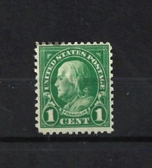 US Stamp-Scott-# 632-1c-OG-Mint/NH-1927-Benjamin Franklin