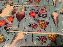 12 Vintage Balloon stamps For Holiday, Wedding And Dressing Up Your Mail