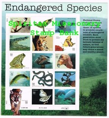 Endangered Species Stamps: 1 unfolded Mint Sheet 15 – 32¢ US Postage (25-022)