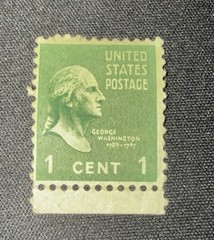 George Washington 1 Cent Green Stamp 1789-1797 ( Very Rare Vintage ) Mint