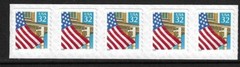 USA SC# 2915 Flag Over Porch . Coil Strip of five .MNH….