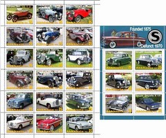 Stamp block+sheet Singer Automobile company Car producer Abkhazia 2021 issue