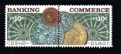 US Stamps – 10¢ Banking Commerce Strip of 2 (SC# 1577-1578) MNH
