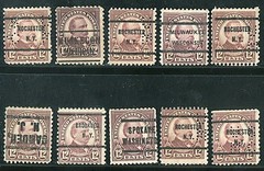 US Stamps Cleveland 12 Cents 1920’s-30’s Pre-Cancel Variety of Cities Lot of 10