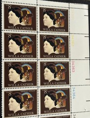 1973 US Scott #1487, 8c Willa Cather Postage Stamps, MNH Block of 16