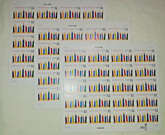 Three Panes x 20 = 60 of HANUKKAH 32¢ Jewish candles US Postage Stamps. USA 3118