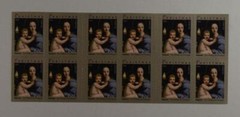 US SCOTT 4570a BOOKLET PANE OF 20 CHRISTMAS MADDONA STAMPS FOREVER MNH