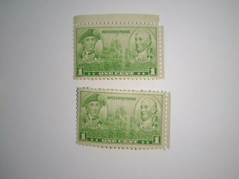 Lot of 2 1936 US Stamp Scott #790 Pair 1 Cent Jones/Barry UNUSED FREE SHIP #1