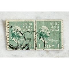 1938 George Washington 1 Cent US Postage Stamps (A)