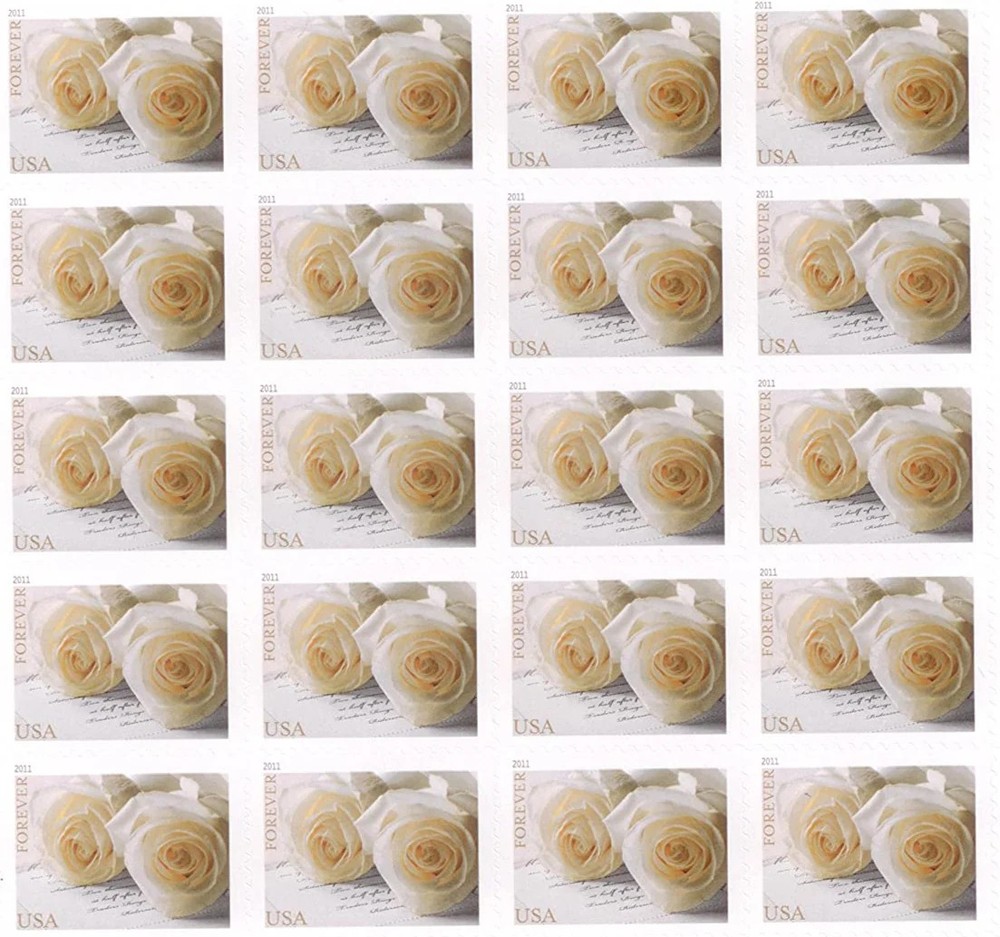USPS Wedding Roses 2011 Forever Stamps – Book of 20 Postage Stamps
