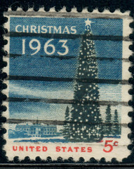 USA – 1963 – National Christmas Tree and White House – 5¢ – #3173
