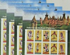 Sheet of 20 AMERICAN INDIAN DANCES 32¢ US PS Postage Stamps Sc # 3072-3076