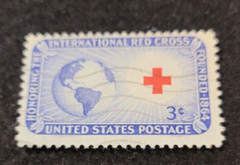 # 1016 – 1952 3¢ International Red Cross USA Used 1 Stamp +2 FREE