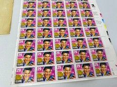 Sheet of Elvis Presely Stamps