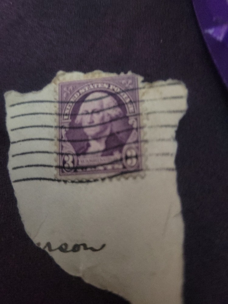 1932 Original George Washington Violet Stamp! On Original Envelope Piece!