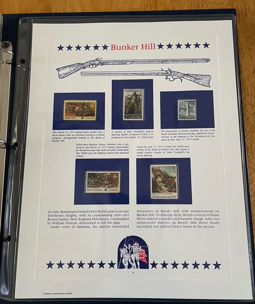 USA Stamp Series Panel Bunker Hill Postal Commemorative Society Pg 9