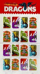 DRAGONS 2017 Vintage USPS STAMP PAGE United States Postal Service