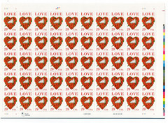US 1994 SC 2814c 29c Love Dove & Heart – Sheet of 50 MNH