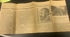 13 Bernard Revel Unused $1 Stamps and 1987 NY Times Article