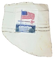 Authentic United States Postage Stamp 8 Cent Denom 50 Star Flag with White House