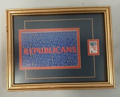 REPUBLICANS Self Definition, Register & Vote US 5 Cent Stamp – Framed