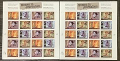 Lot Of 2 Full Sheets Of Women in Journalism 37 Cent Stamps, 40 Stamps