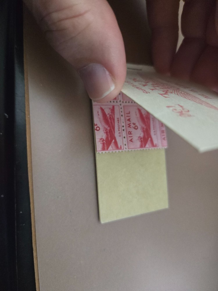 partial booklet 1949 C25 Scot 6 cent air mail stamps. UH,OG