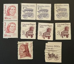 U.S. Stamp’s – Red Cloud, Crazy Horse, Omnibus, Conestoga, Surrey.