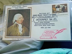 Rare Peace treaty act envelope stamp John Adams