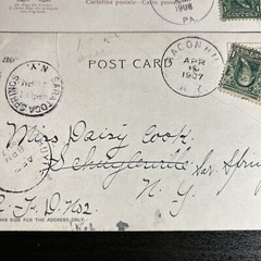 1 Cent Stamps Green Ben Franklin Stamp Postal Postmarked 1907-1910 Rare x 4