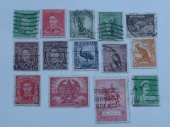 (14) 1930/1940’s Used Australian Postage Stamps Jubilee Peace & Regular Issues