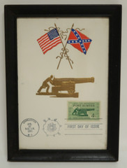 First Day of Issue Charleston 1961 Fort Sumter Stamp Framed 7″ x 5″