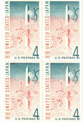 United States 4¢ 1960 US and Japan Treaty Postage Stamp #1158 x 100 Singles