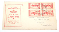 Official First Day Cover Anzac Day 1936 New Zealand Schertz, Texas