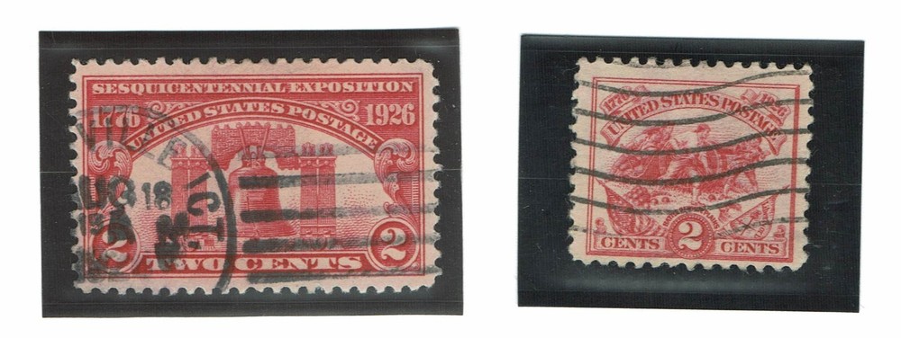 SCOTT 627 & 629 – LIBERTY BELL AND BATTLE OF WHITE PLAINS – USED