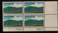 1967 5c Canada Centenary Block of Four Scott #1324 ST236