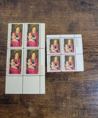 USPS Christmas Madonna & Child Large and Small 5 Cent Stamps